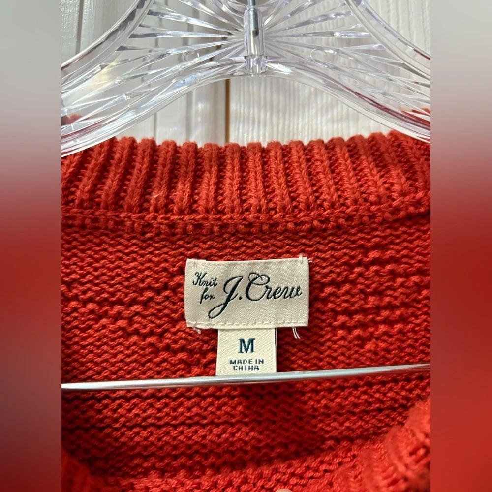 J.Crew Cotton Crewneck Sweater In Combination Guernsey Stitch Men M